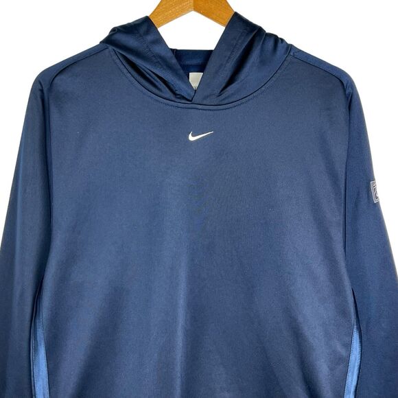 VTG Y2K Nike Mens M Center Middle Swoosh Basketball Hoodie Sweatshirt Travis - Picture 1 of 7